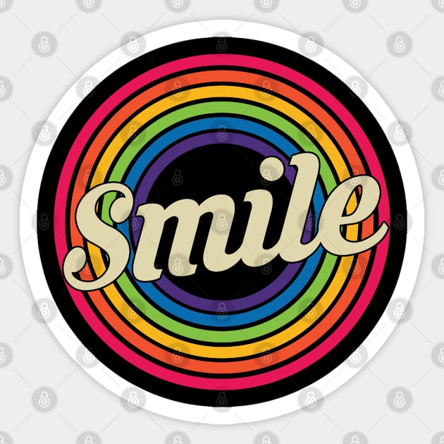 Smile  - Retro Rainbow Style Sticker by MaydenArt